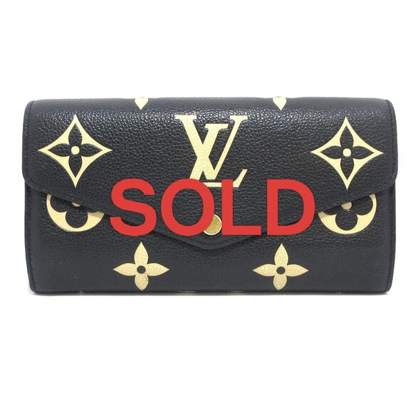 LOUIS VUITTON Portefeuille Sara Black Beige Bicolor Monogram Amplant 787-070825 - Picture 1 of 13